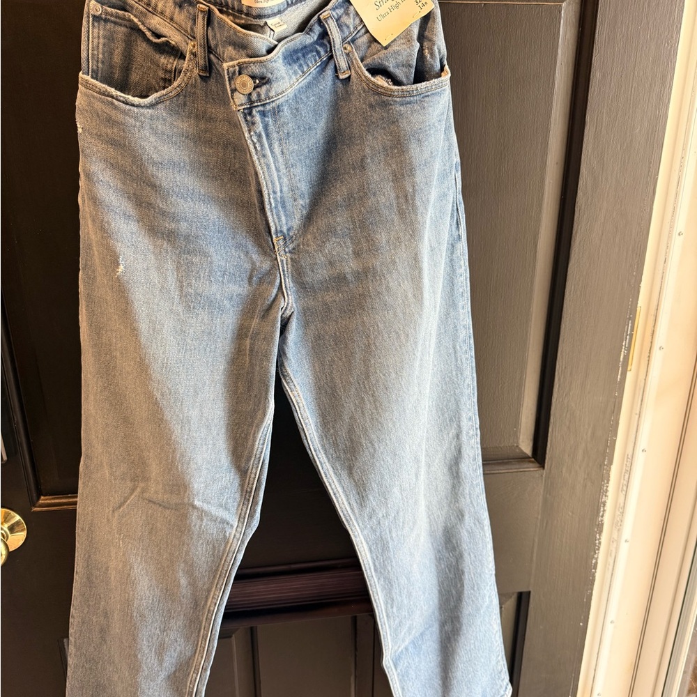 Abercrombie & Fitch Light Blue High-Rise Straight Jeans